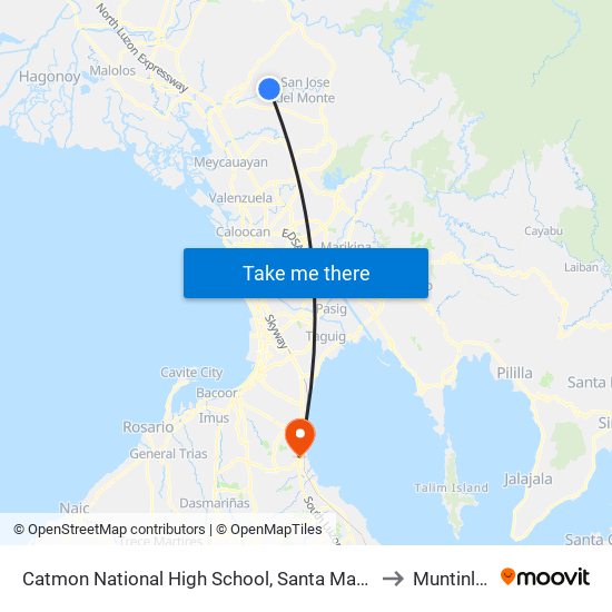 Catmon National High School, Santa Maria, Manila to Muntinlupa map