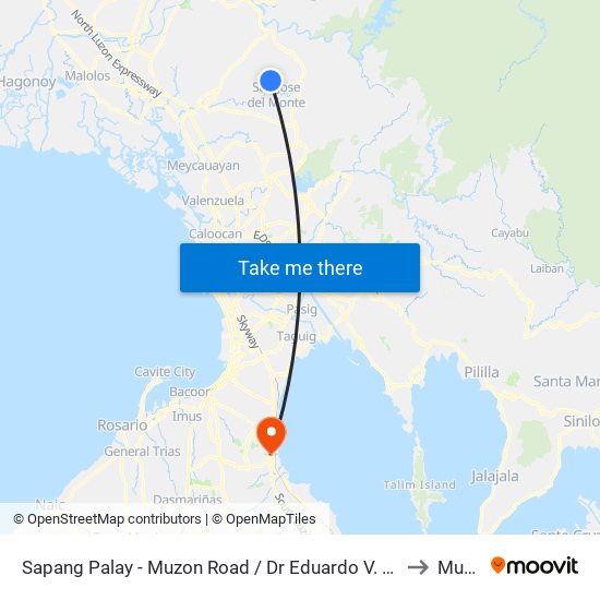 Sapang Palay - Muzon Road / Dr Eduardo V. Roquero Sr. Rd, City Of San Jose Del Monte, Manila to Muntinlupa map