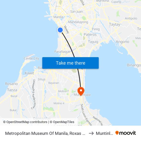 Metropolitan Museum Of Manila, Roxas Blvd, Manila to Muntinlupa map