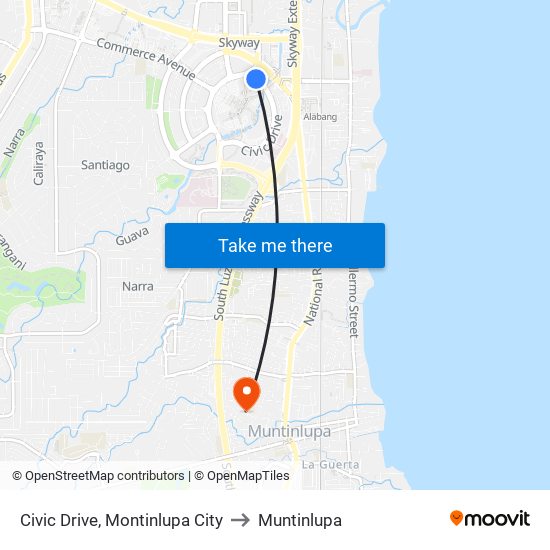 Civic Drive, Montinlupa City to Muntinlupa map