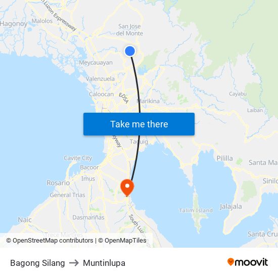 Bagong Silang to Muntinlupa map