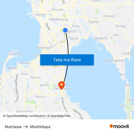 Nutriasia to Muntinlupa map