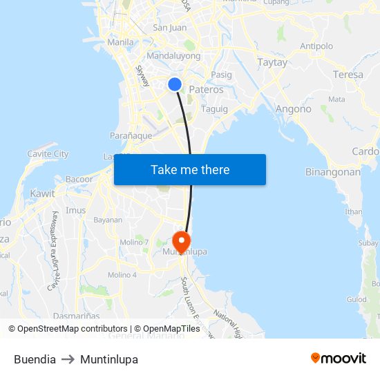 Buendia to Muntinlupa map