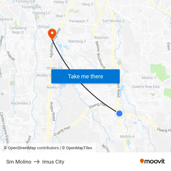 Sm Molino to Imus City map