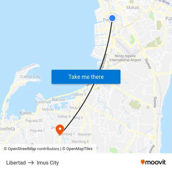 Libertad to Imus City map