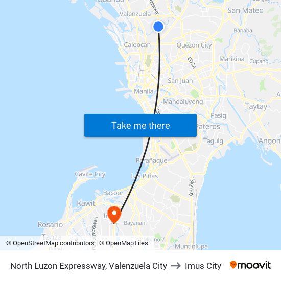 North Luzon Expressway, Valenzuela City to Imus City map