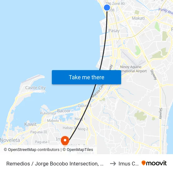 Remedios / Jorge Bocobo Intersection, Manila to Imus City map