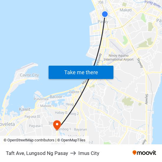 Taft Ave, Lungsod Ng Pasay to Imus City map