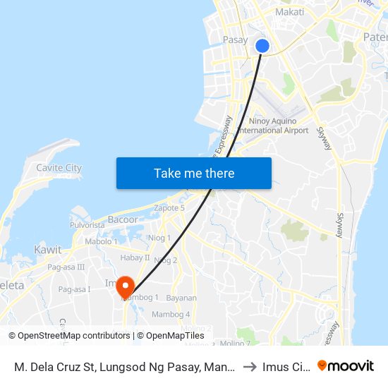 M. Dela Cruz St, Lungsod Ng Pasay, Manila to Imus City map
