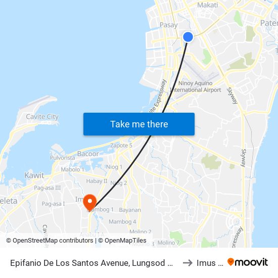 Epifanio De Los Santos Avenue, Lungsod Ng Makati, Manila to Imus City map