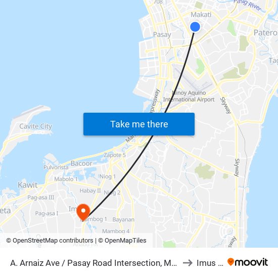 A. Arnaiz Ave / Pasay Road Intersection, Makati City, Manila to Imus City map