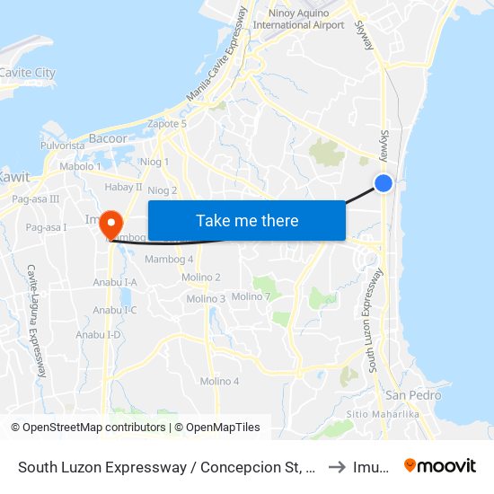 South Luzon Expressway / Concepcion St, Muntinlupa City, Manila to Imus City map