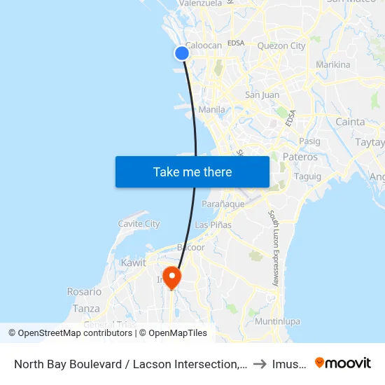 North Bay Boulevard / Lacson Intersection, City Of Navotas to Imus City map