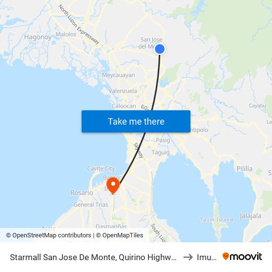 Starmall San Jose De Monte, Quirino Highway, City Of San Jose Del Monte to Imus City map
