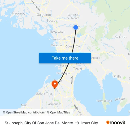 St Joseph, City Of San Jose Del Monte to Imus City map