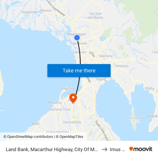 Land Bank, Macarthur Highway, City Of Meycauayan to Imus City map