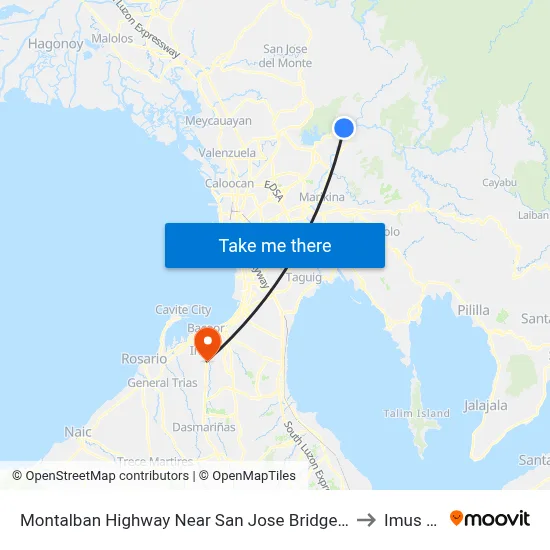Montalban Highway Near San Jose Bridge, Rodriguez to Imus City map