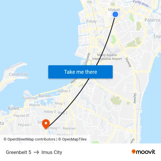 Greenbelt 5 to Imus City map