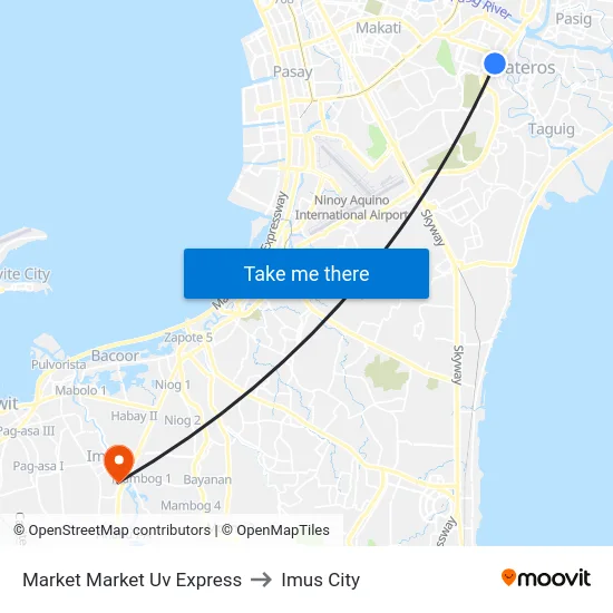 Market Market Uv Express to Imus City map