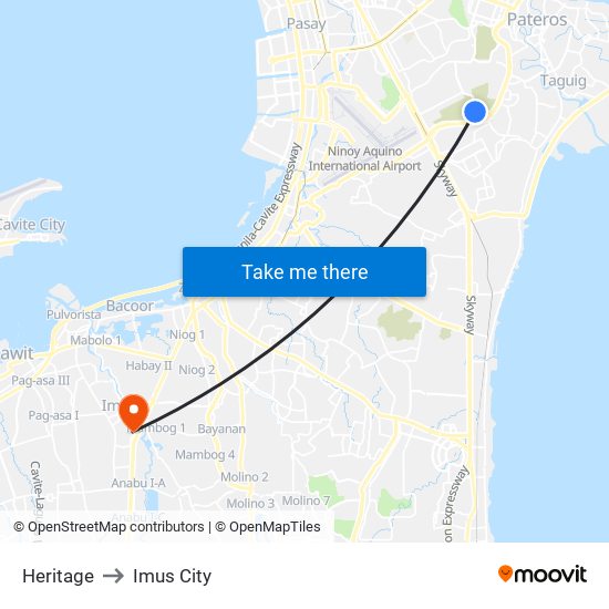 Heritage to Imus City map