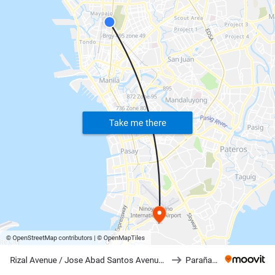 Rizal Avenue / Jose Abad Santos Avenue Interchange, Caloocan City to Parañaque City map