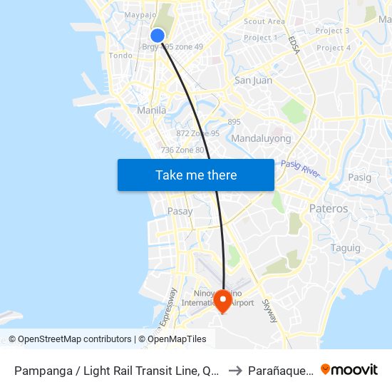 Pampanga / Light Rail Transit Line, Quezon City to Parañaque City map