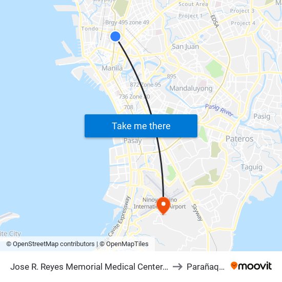 Jose R. Reyes Memorial Medical Center, Rizal Avenue, Manila to Parañaque City map