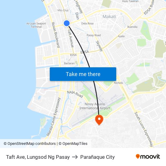 Taft Ave, Lungsod Ng Pasay to Parañaque City map