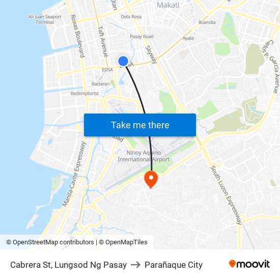 Cabrera St, Lungsod Ng Pasay to Parañaque City map