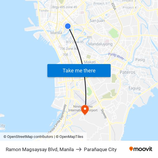 Ramon Magsaysay Blvd, Manila to Parañaque City map