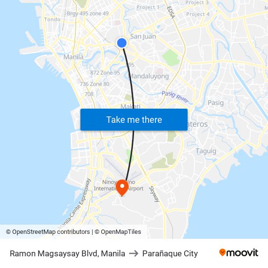 Ramon Magsaysay Blvd, Manila to Parañaque City map