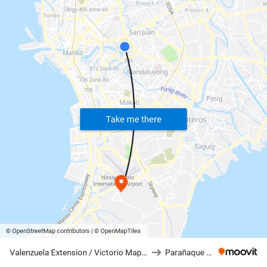 Valenzuela Extension / Victorio Mapa Blvd to Parañaque City map