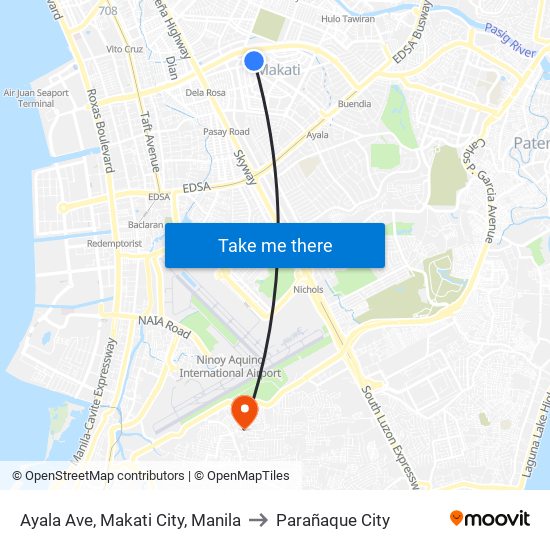 Ayala Ave, Makati City, Manila to Parañaque City map