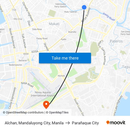 Alchan, Mandaluyong City, Manila to Parañaque City map