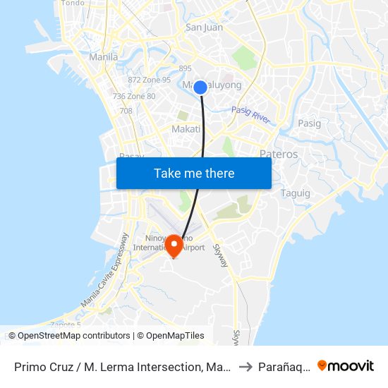 Primo Cruz / M. Lerma Intersection, Mandaluyong City, Manila to Parañaque City map