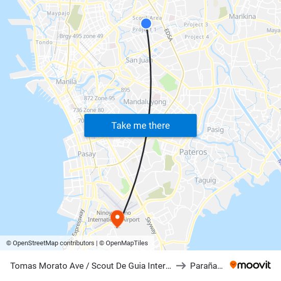 Tomas Morato Ave / Scout De Guia Intersection, Quezon City, Manila to Parañaque City map