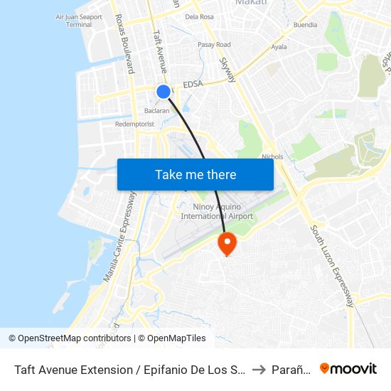 Taft Avenue Extension / Epifanio De Los Santos Avenue, Lungsod Ng Pasay, Manila to Parañaque City map