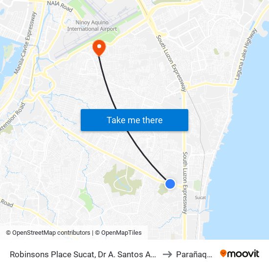 Robinsons Place Sucat, Dr A. Santos Ave, Parañaque City to Parañaque City map