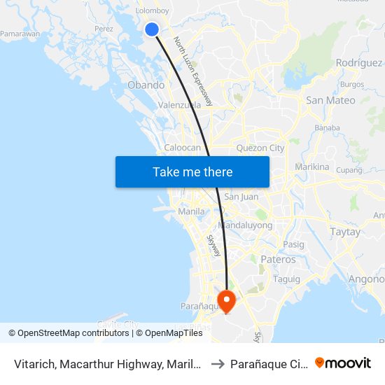Vitarich, Macarthur Highway, Marilao to Parañaque City map