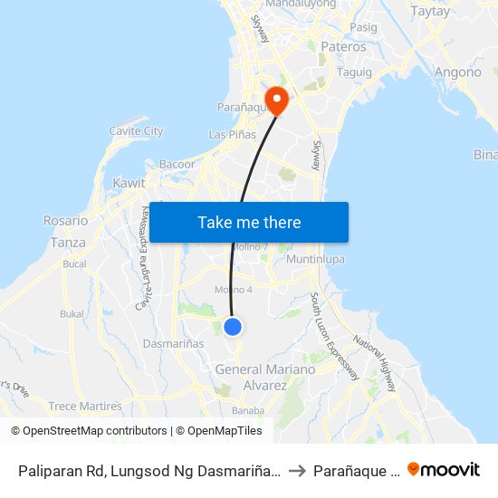 Paliparan Rd, Lungsod Ng Dasmariñas, Manila to Parañaque City map