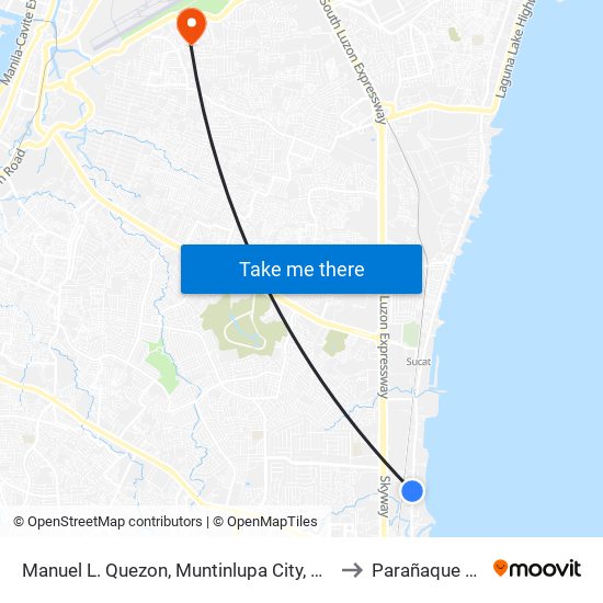 Manuel L. Quezon, Muntinlupa City, Manila to Parañaque City map