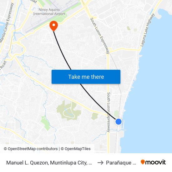 Manuel L. Quezon, Muntinlupa City, Manila to Parañaque City map