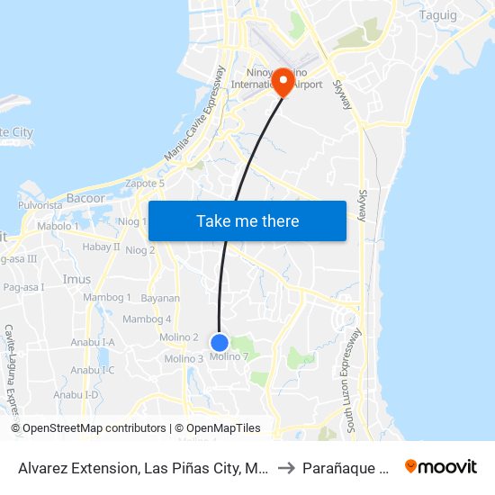 Alvarez Extension, Las Piñas City, Manila to Parañaque City map