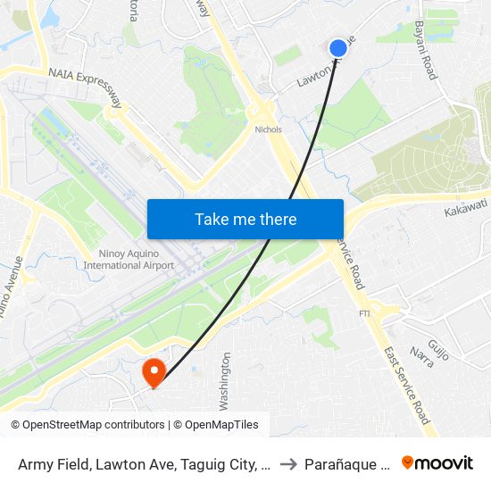 Army Field, Lawton Ave, Taguig City, Manila to Parañaque City map