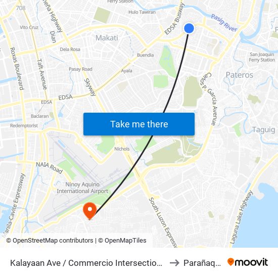 Kalayaan Ave / Commercio Intersection, Taguig City, Manila to Parañaque City map