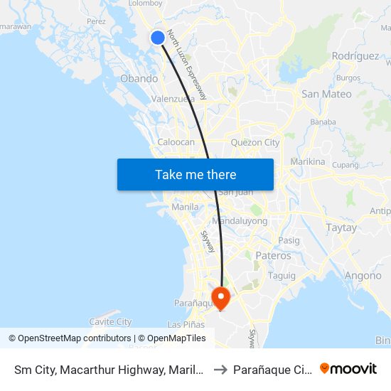 Sm City, Macarthur Highway, Marilao to Parañaque City map