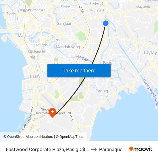 Eastwood Corporate Plaza, Pasig City, Manila to Parañaque City map