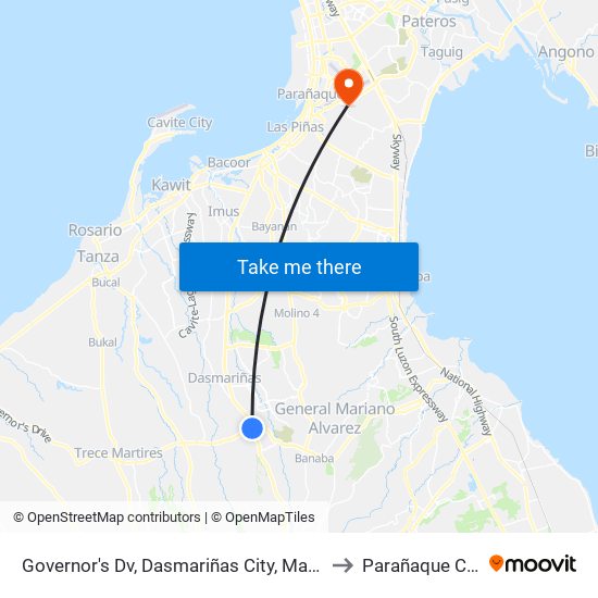 Governor's Dv, Dasmariñas City, Manila to Parañaque City map