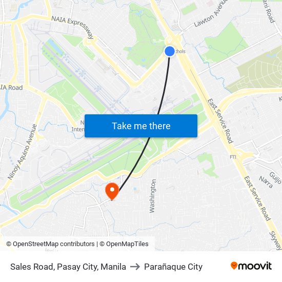 Sales Road, Pasay City, Manila to Parañaque City map