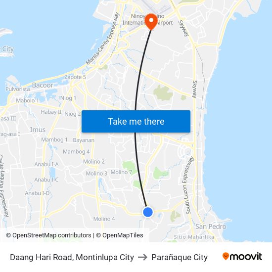 Daang Hari Road, Montinlupa City to Parañaque City map